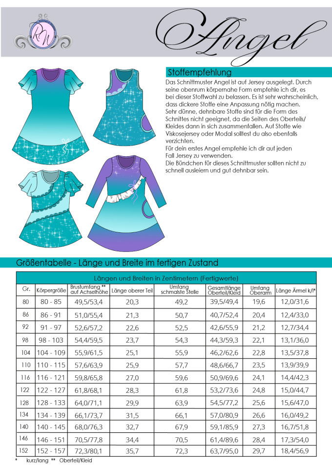 E-Book Rosalieb & Wildblau Shirt/Kleid Angel Kids
