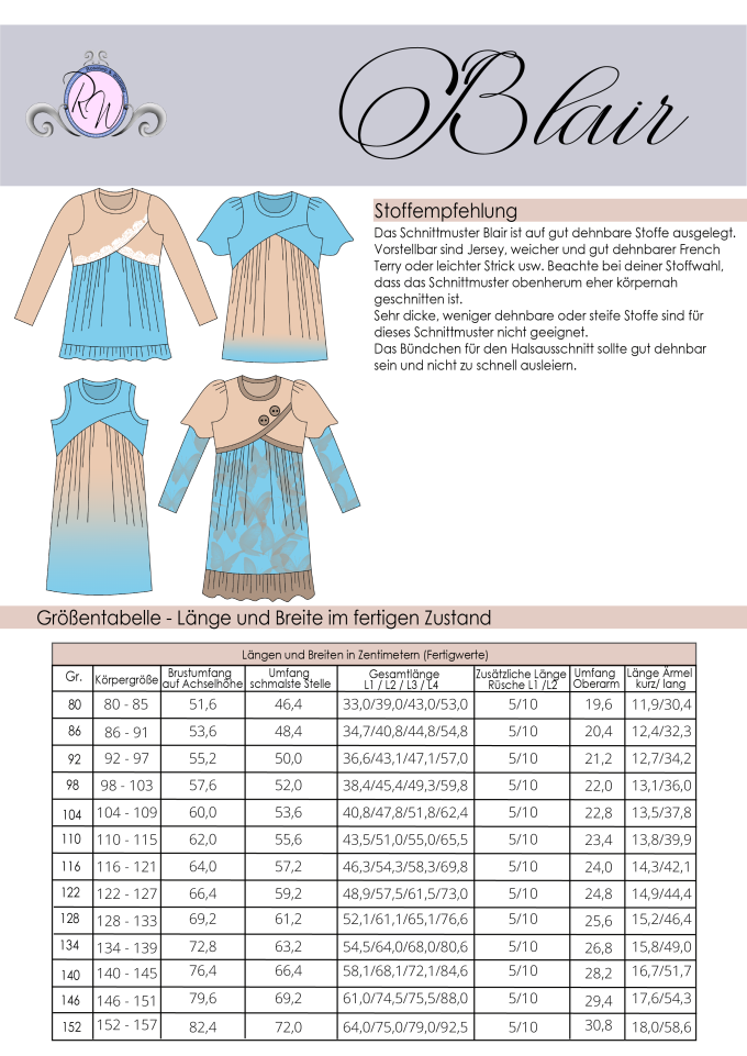 E-Book Rosalieb & Wildblau Shirt/Kleid Blair Kids