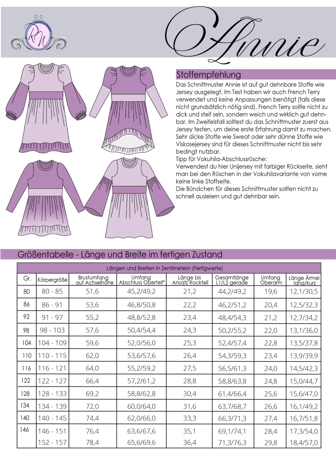 E-Book Rosalieb & Wildblau Tunika/Kurzkleid Annie Kids