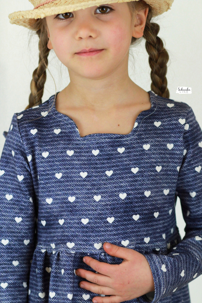 Ebook patron robe enfant Curved Dress Schneiderline, avec format vidéoprojecteur, en allemand