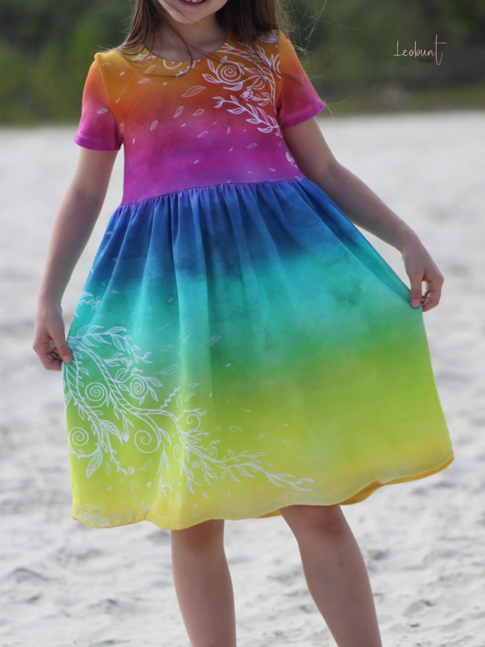 Ebook patron robe enfant Curved Dress Schneiderline, avec format vidéoprojecteur, en allemand
