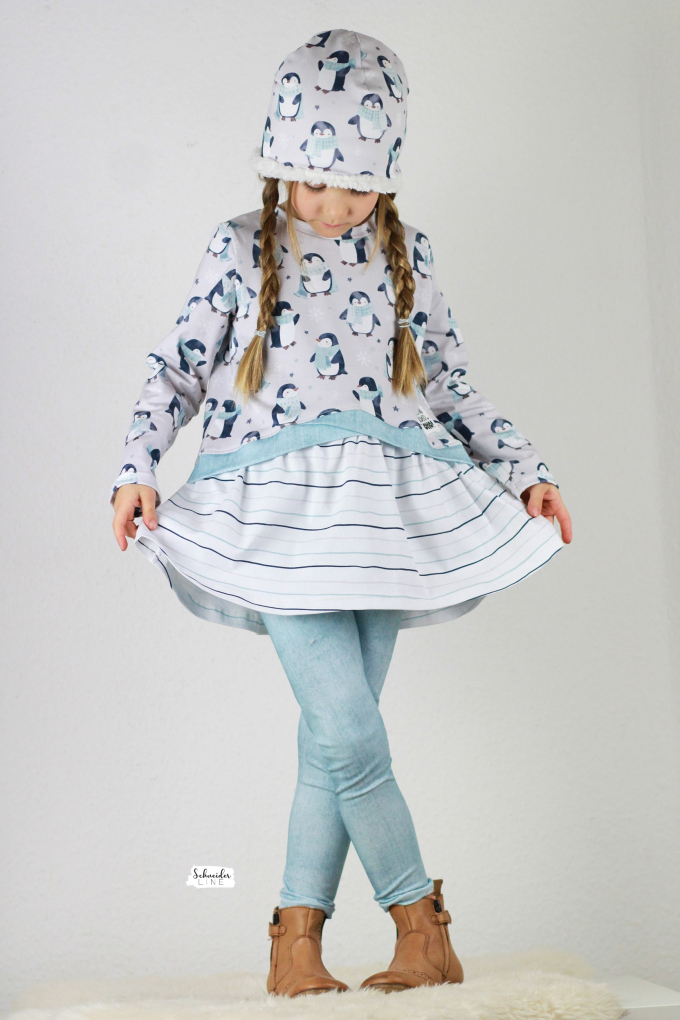 Patron robe sweat enfant pdf Layer Schneiderline, en allemand