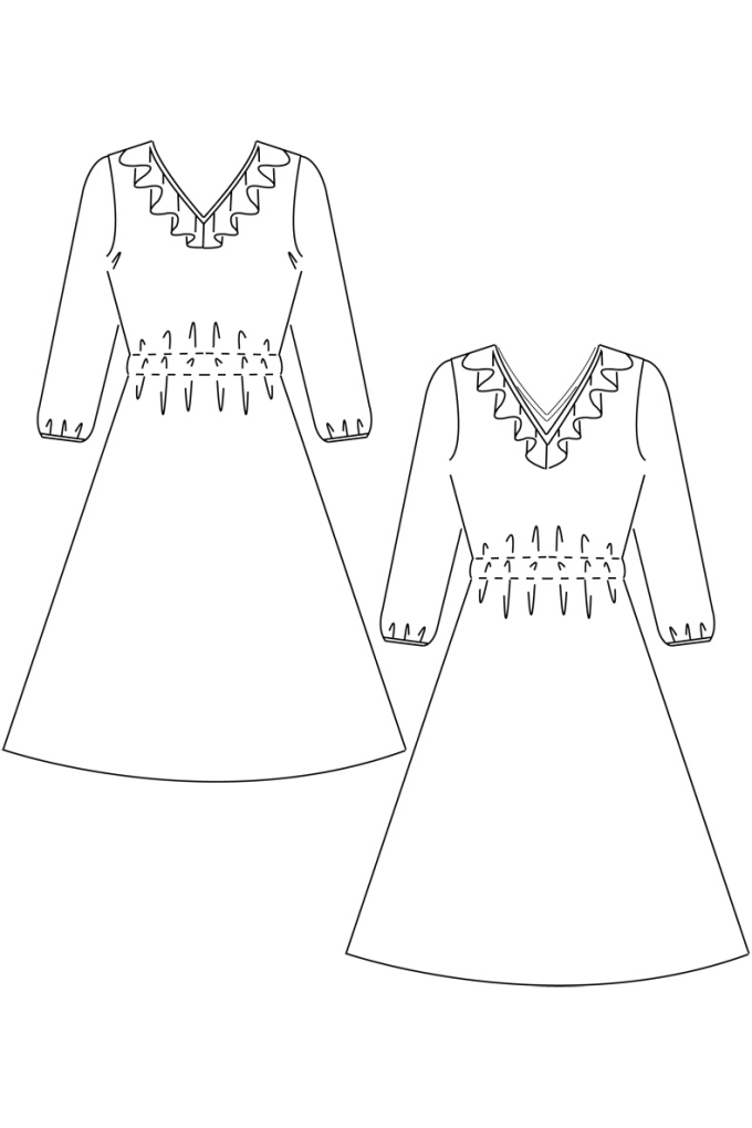 Patron robe / blouse femme pdf Chari Schnittchen Patterns, en allemand & en anglais