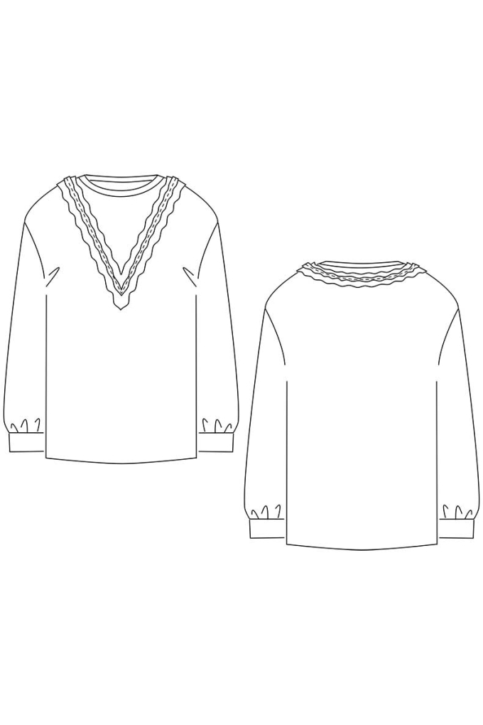E-book Schnittchen Patterns Dames Shirt Catrin, Duits & Engels