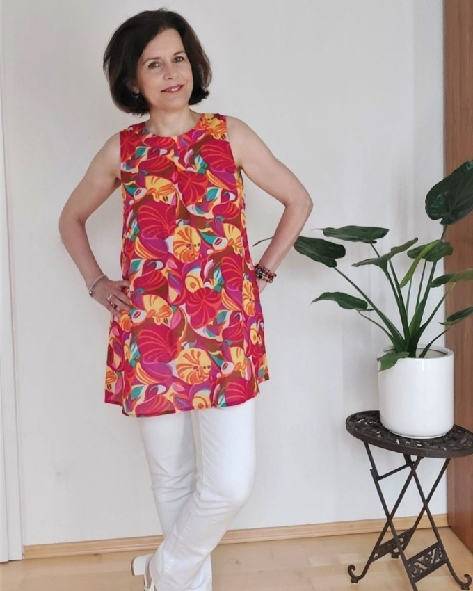 Ebook patron long top, tunique, robe femme Nelly Schnitte4Friends, en allemand