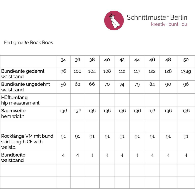 E-Book Schnittmuster Berlin - Stufenrock Roos, german