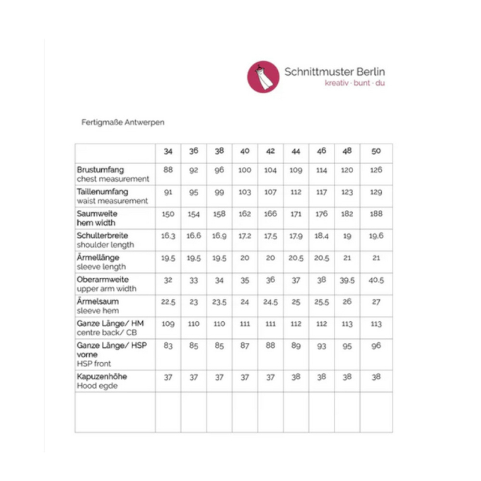 E-Book Schnittmuster Berlin Damen Hoodiekleid Antwerpen