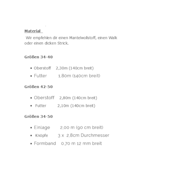 E-Book Schnittmuster Berlin Damen Kurzmantel Heidi