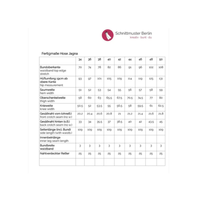 E-book Schnittmuster Berlin Marlenehose Jagna, Duits