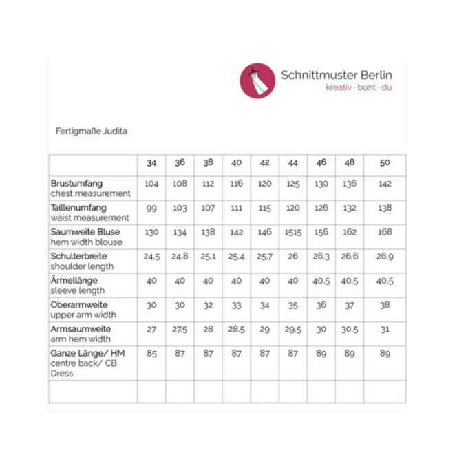 E-book Schnittmuster Berlin Tuniek/Blouse Judita, Duits