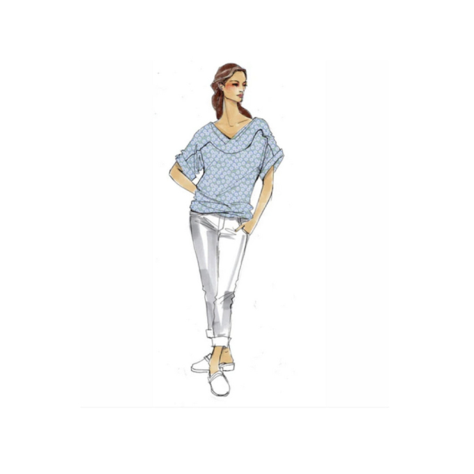 E-book Schnittmuster Berlin Wasserfallshirt Fabia, Duits
