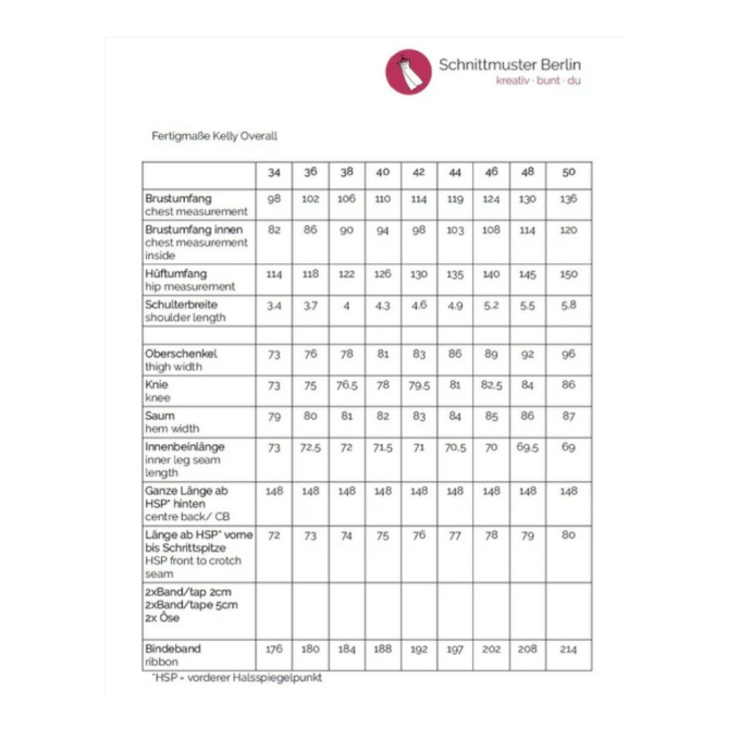 E-book Schnittmuster Berlin Overall Kelly, Duits