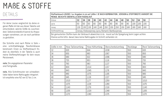 E-book Schwalbenliebe Skort Louise - Rock mit Shorts, Duits