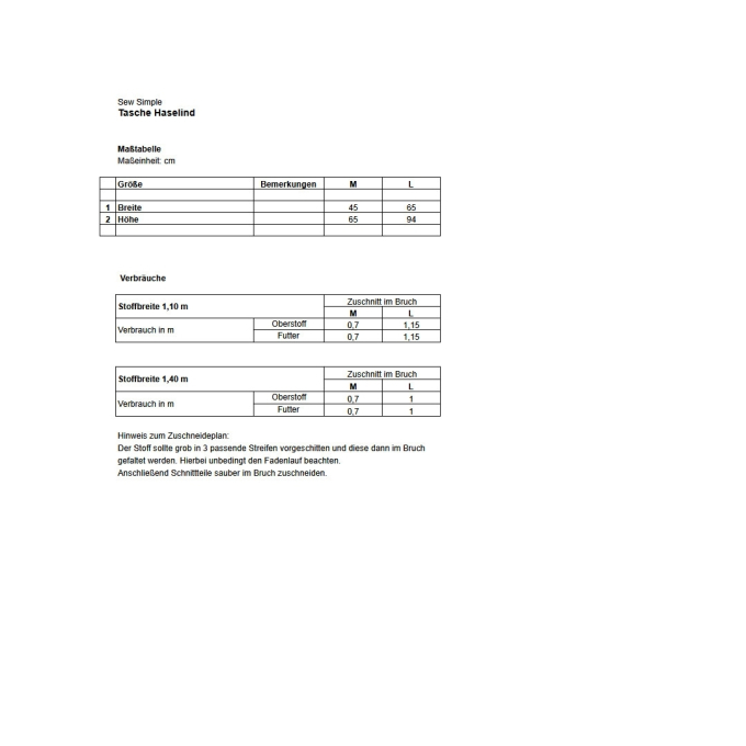 E-book Sew Simple Crossbodybag Haselind, Duits