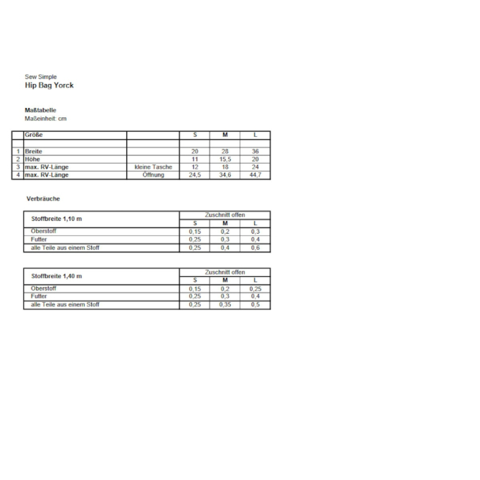 E-book Sew Simple HipBag Yorck, Duits