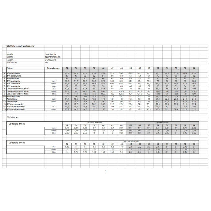 E-Book Sew Simple Nachthemd / Big Shirt Elfa, german