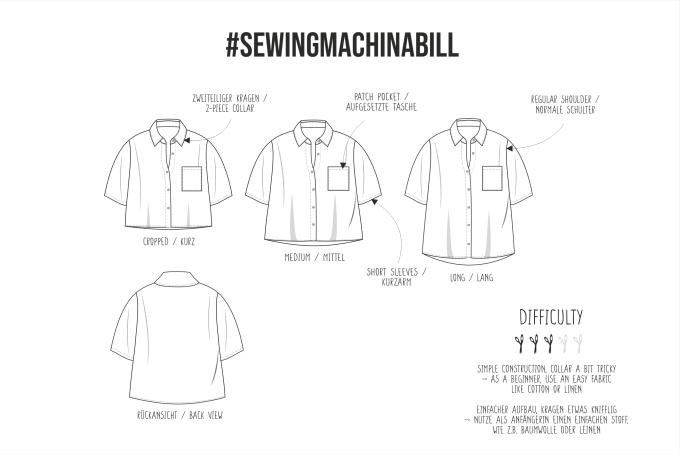 E-Book Sewingmachina Blouse Bill, Duits