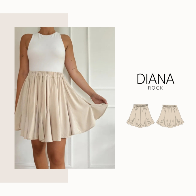 E-Book SewItYourselfPattern Diana rok Dames, Duits