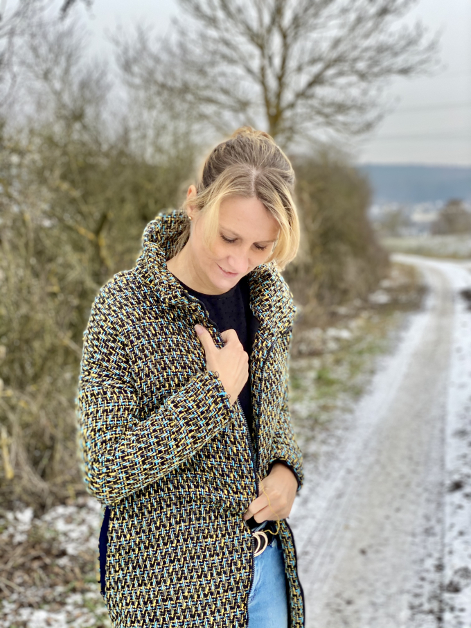 E-Book Simi-Jo Damen Oversize Zipper Cardigan