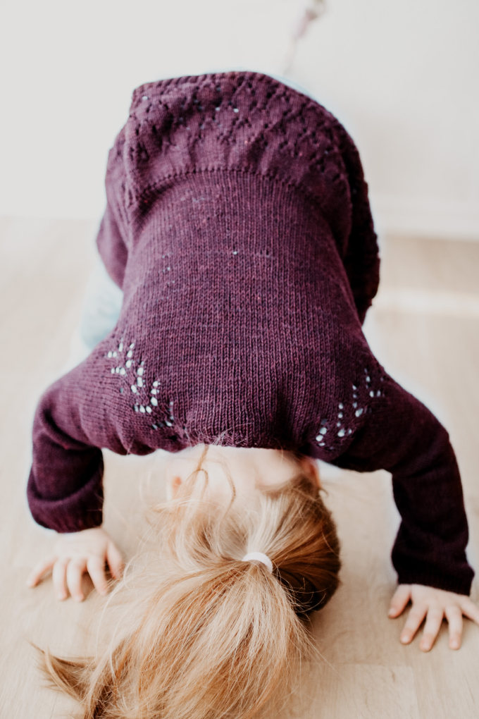 Patron tricot cardigan enfant pdf Edla Volang Appelbanne Design, en allemand
