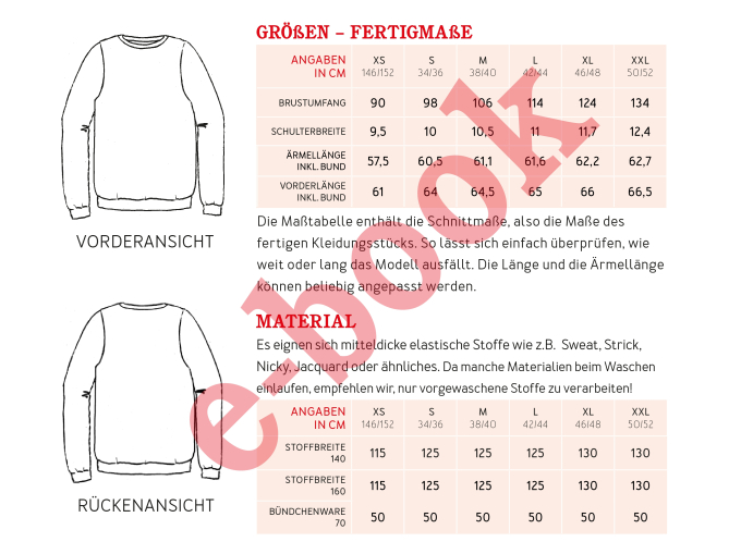 Ebook patron sweat-shirt femme Mme Deniz Studio Schnittreif, en français