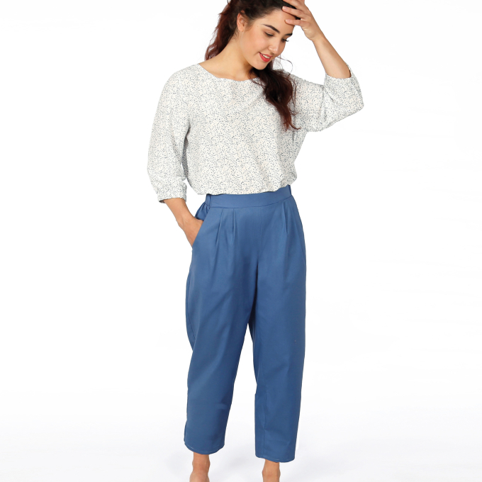 E-Book Studio Schnittreif Frau Gusta - Hose im egg-shape mit Falten am Gummibund, german