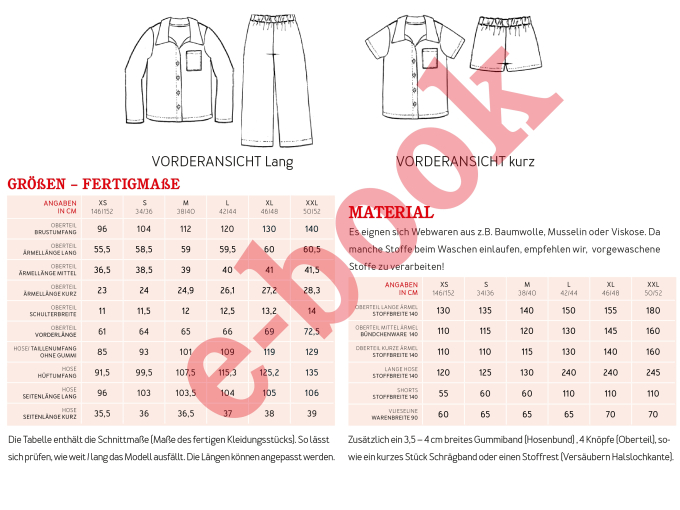 Patron pyjama femme pdf Frau Hilda Studio Schnittreif Levi, en français