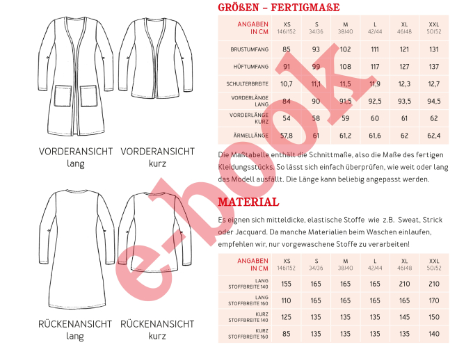 Ebook patron cardigan femme Madame Jacky Studio Schnittreif, en allemand