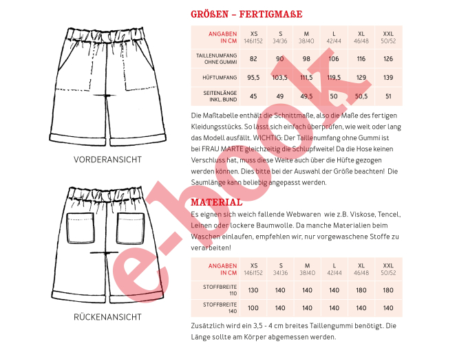 E-book Studio Schnittreif Frau Marte - shorts, Duits