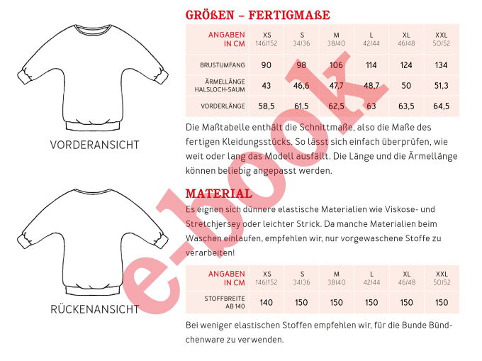 Ebook patron chemise à manches chauve-souris Mme Silvie Studio Schnittreif, en français