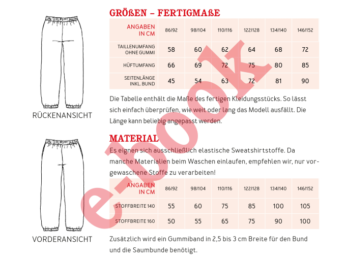 Ebook patron pantalon de jogging enfant JOJO Studio Schnittreif, en allemand