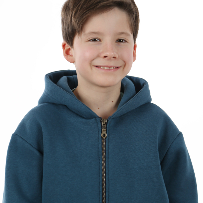 Patron veste sweat enfant pdf Lou Studio Schnittreif, en allemand