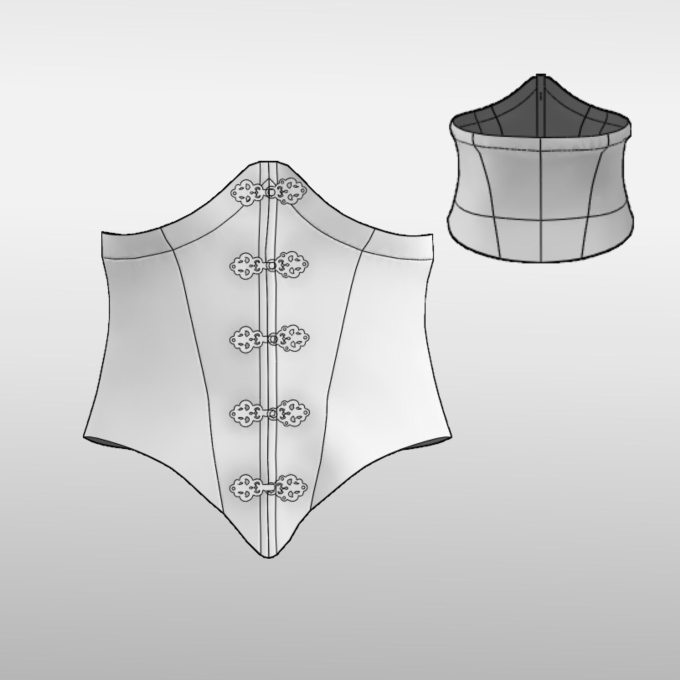 Patron corset costume traditionnel femme pdf Esmeralda TINAlisa, en allemand