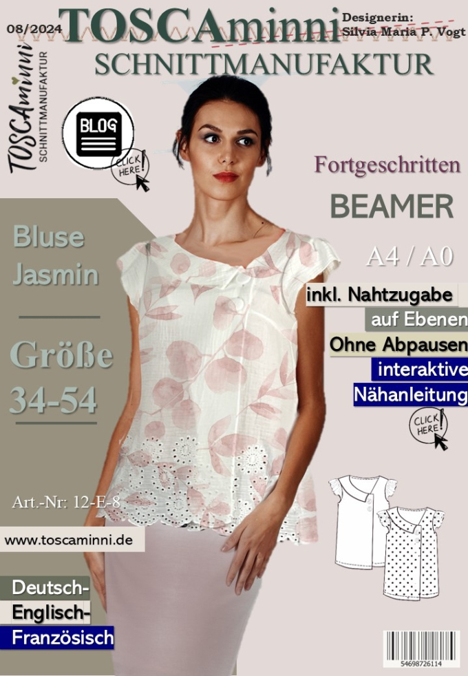 E-book TOSCAminni Schnittmanufaktur Dames Blouse Jasmin, Duits