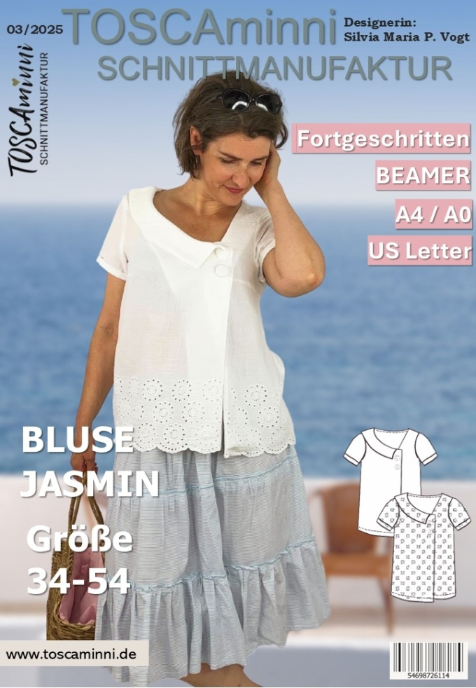 E-book TOSCAminni Schnittmanufaktur Dames Blouse Janina, Duits
