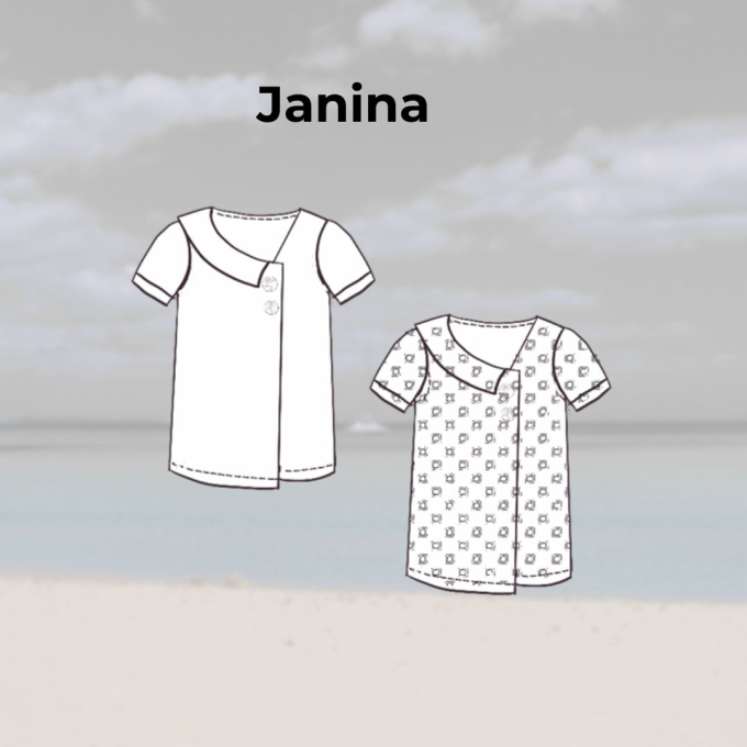 E-book TOSCAminni Schnittmanufaktur Dames Blouse Janina, Duits