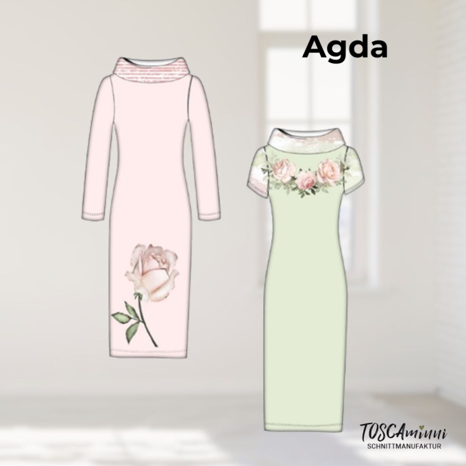 Patron robe femme pdf Agda TOSCAminni Schnittmanufaktur, en allemand