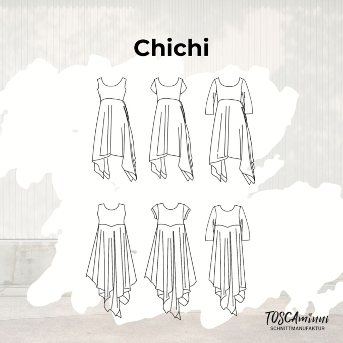 Patron robe femme pdf Chichi TOSCAminni Schnittmanufaktur, en francais