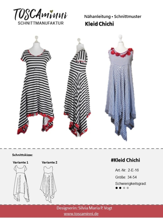 Patron robe femme pdf Chichi TOSCAminni Schnittmanufaktur, en francais