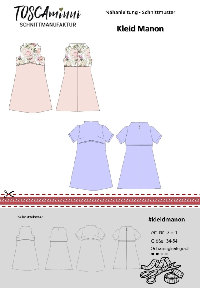 E-Book TOSCAminni Schnittmanufaktur Damen Kleid Manon
