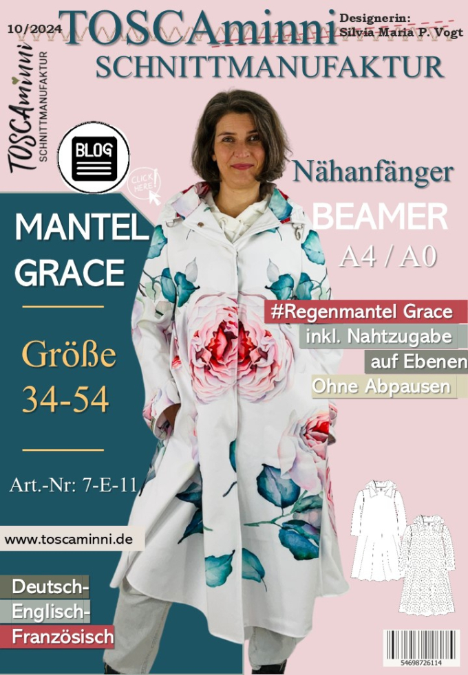 E-Book TOSCAminni Schnittmanufaktur Lady Mantel Grace, german
