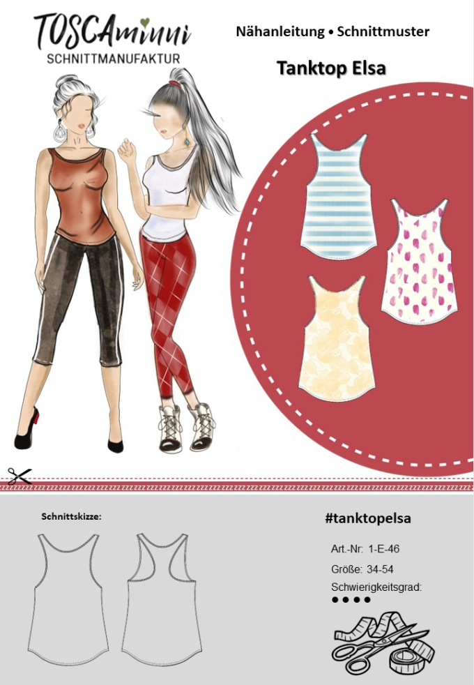 E-book TOSCAminni Schnittmanufaktur Dames Tanktop Elsa, Duits