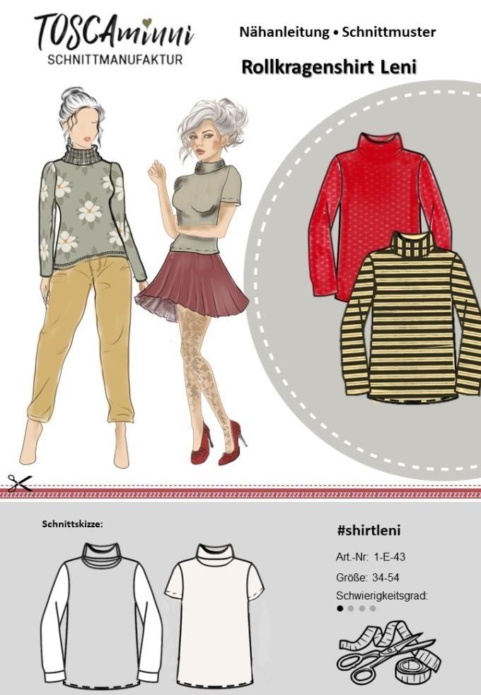 E-book TOSCAminni Schnittmanufaktur Dames Pullover Leni, Duits