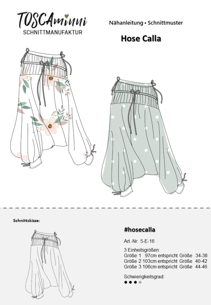E-book TOSCAminni Schnittmanufaktur Dames Sarouelhose Calla, Duits