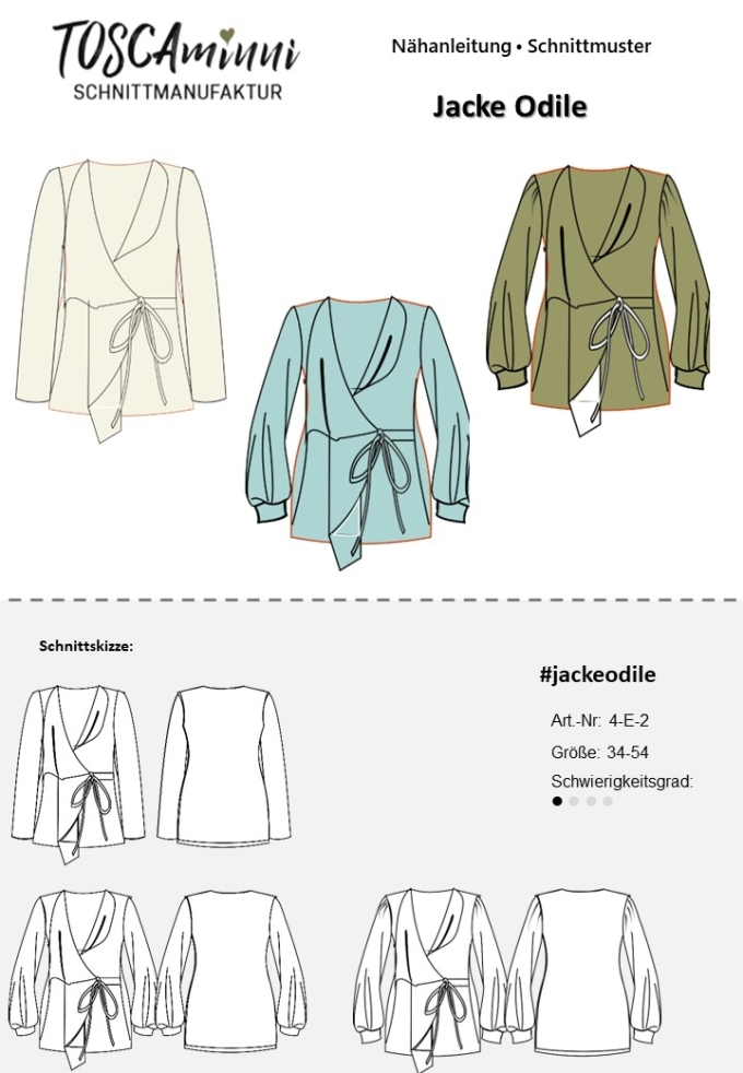 E-Book TOSCAminni Schnittmanufaktur Damenjacke Odile