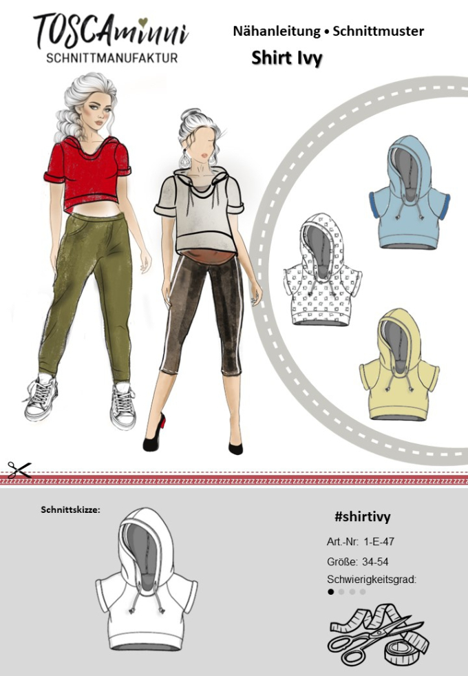 E-book TOSCAminni Schnittmanufaktur Damenshirt Ivy, Duits