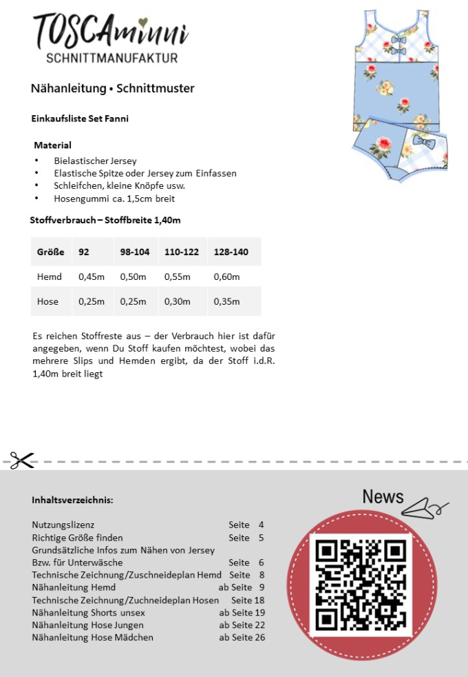 E-Book TOSCAminni Schnittmanufaktur Kinder-Unterwäsche Fanni