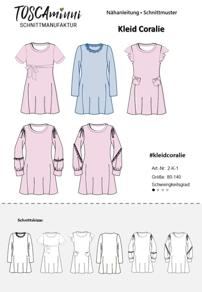 E-Book TOSCAminni Schnittmanufaktur Kinderkleid Coralie