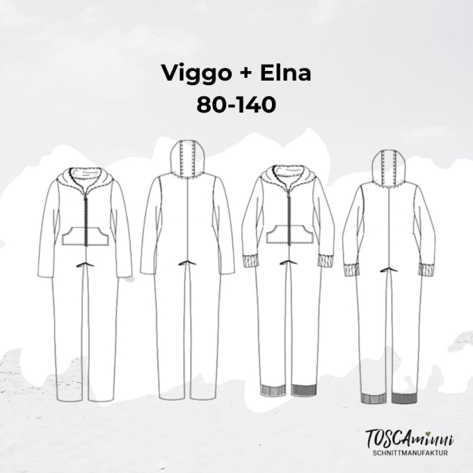 Patron overall enfant pdf Vigo + Elna TOSCAminni Schnittmanufaktur, en allemand