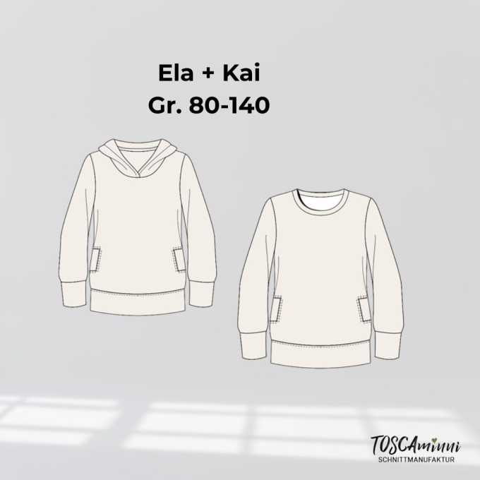 E-Book TOSCAminni Schnittmanufaktur Shirt Kids Ela + Kai, german